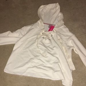 Lace Up Cropped Hoodie